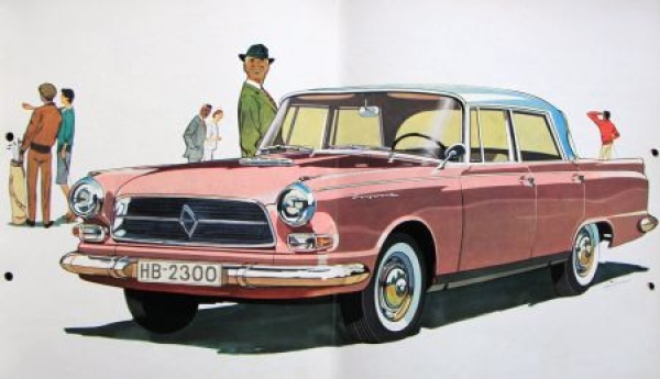 Borgward Airswing P 100 Modellprogramm 1960 "Der grosse Borgward" Carbrochure (9847)